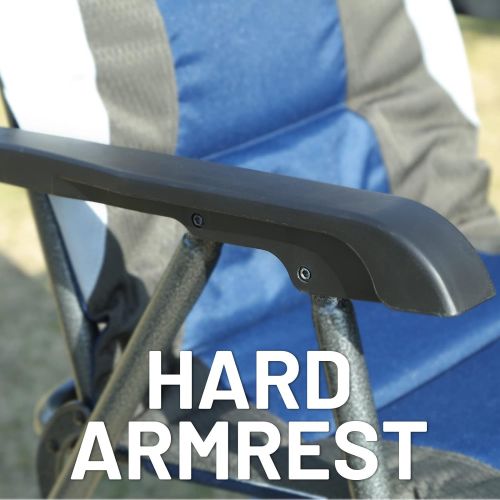  Timber Ridge Camping Folding Chair High Back Portable with Carry Bag Arm Chair Easy Set up Padded for Outdoor, Lawn, Garden, Lightweight Aluminum Frame, Support 300lbs