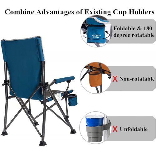  Timber Ridge Camping Chair Ergonomic High Back Support 300lbs with Carry Bag Arm Chair Folding Quad Chair Outdoor Heavy Duty, Padded Armrest, Cup Holder캠핑 의자