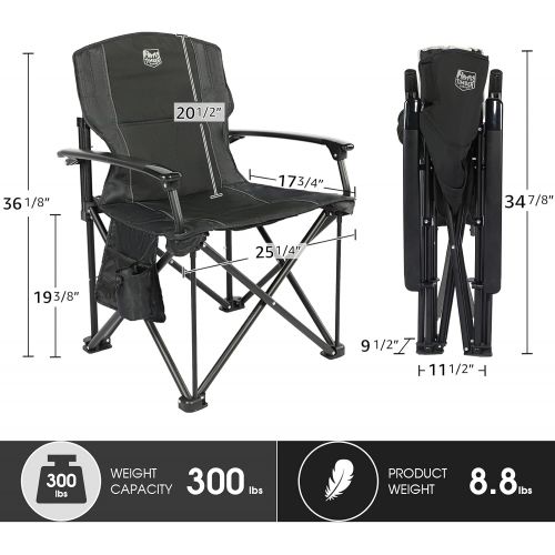  TIMBER RIDGE Aluminum Lightweight Folding Chairs Camping with Hard Armrest, Portable Lawn Chairs with Cup Holder