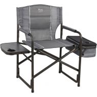 Timber Ridge Laurel Outdoor Folding Directors Chair with Cooler Bag & Side Table, Grey