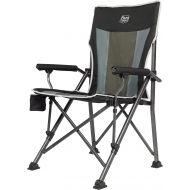 TIMBER RIDGE Folding Camping Chair with Padded Hard Armrest and Cup Holder-for Outdoor, Camp, Fishing, Hiking, Lawn, Including Carry Bag (Black)