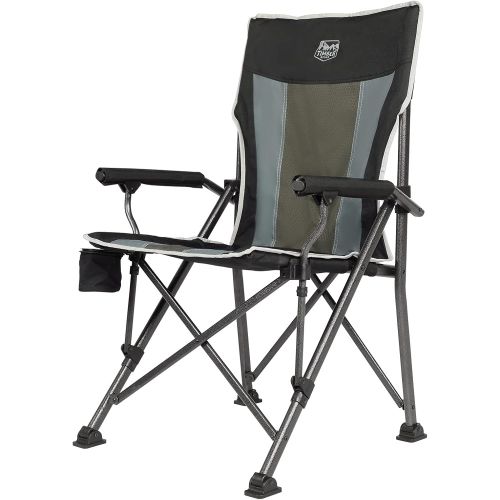  TIMBER RIDGE Folding Camping Chair with Padded Hard Armrest and Cup Holder-for Outdoor, Camp, Fishing, Hiking, Lawn, Including Carry Bag (Black)
