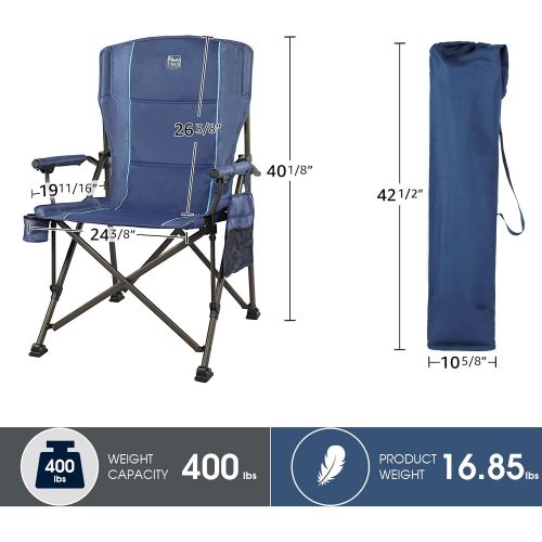  TIMBER RIDGE Oversized Folding Camping Chair High Back Heavy Duty for Adults Support up to 400lbs with Cup Holder, Side Pocket