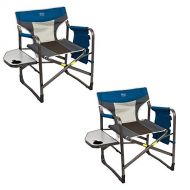 Timber Ridge Portable Lightweight Aluminum Frame Folding Camping Directors Chairs with Side Tables & Cupholders (2 Pack)