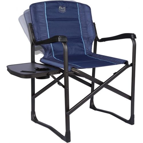  TIMBER RIDGE Lightweight Aluminum Directors Chair with Side Table, Portable Camping Chair with Swivel Back for Camping and Outdoors, Heavy Duty Supports 350 lb