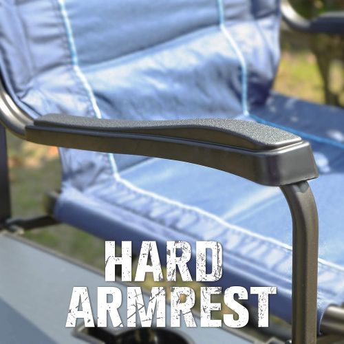  TIMBER RIDGE Lightweight Aluminum Directors Chair with Side Table, Portable Camping Chair with Swivel Back for Camping and Outdoors, Heavy Duty Supports 350 lb