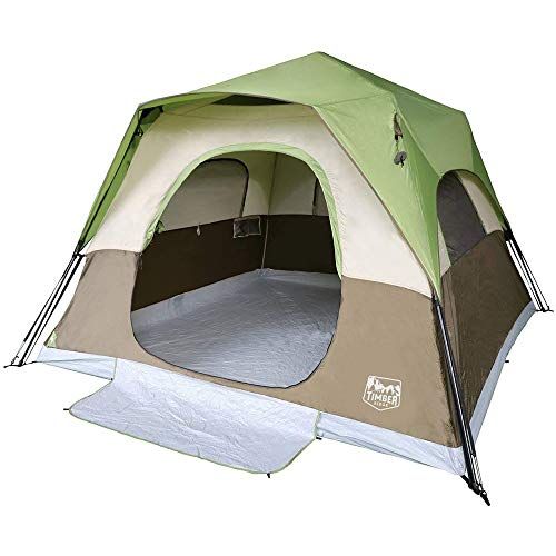  Timber Ridge Camping Tent 6 Person Instant Tent 10x10 Feet Portable Cabin Tent with Rainfly for Family Camping, Traveling, Hiking, Picnicing, Easy Set