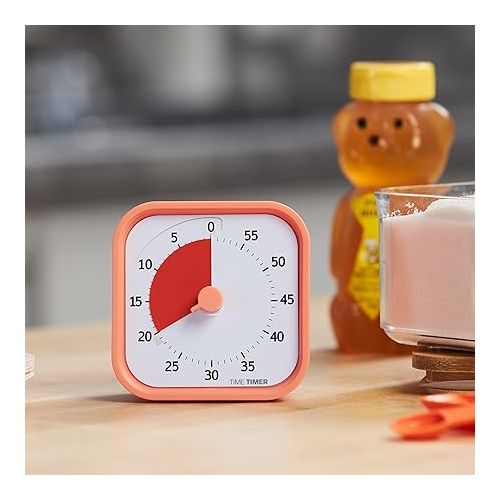 TIME TIMER Home MOD - 60 Minute Kids Visual Timer Home Edition - For Homeschool Supplies Study Tool, Timer for Kids Desk, Office Desk and Meetings with Silent Operation (Dreamsicle Orange)