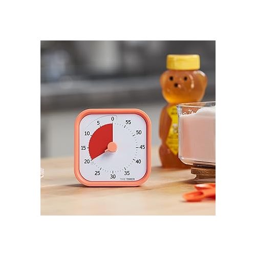  TIME TIMER Home MOD - 60 Minute Kids Visual Timer Home Edition - For Homeschool Supplies Study Tool, Timer for Kids Desk, Office Desk and Meetings with Silent Operation (Dreamsicle Orange)