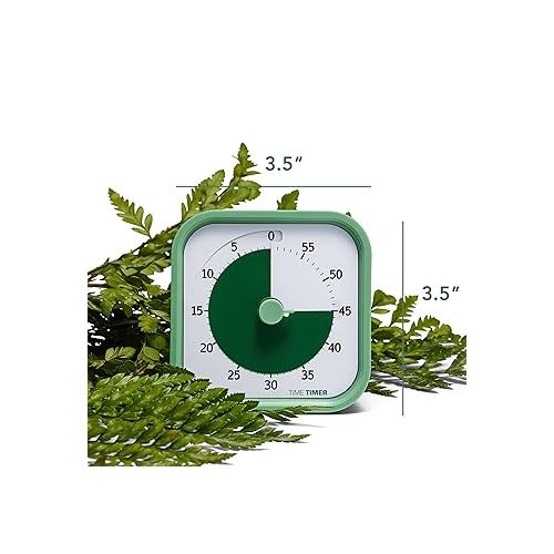  TIME TIMER Home MOD - 60 Minute Kids Visual Timer Home Edition - for Homeschool Supplies Study Tool, Timer for Kids Desk, Office Desk and Meetings with Silent Operation (Fern Green)