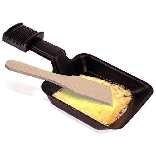  Timeleos Racletteschieber Raclettespachtel Racletteschaber und Untersetzer Brettchen aus Holz fuer Raclette Pfannchen als Zubehoer (Racletteschieber Buche, 8)