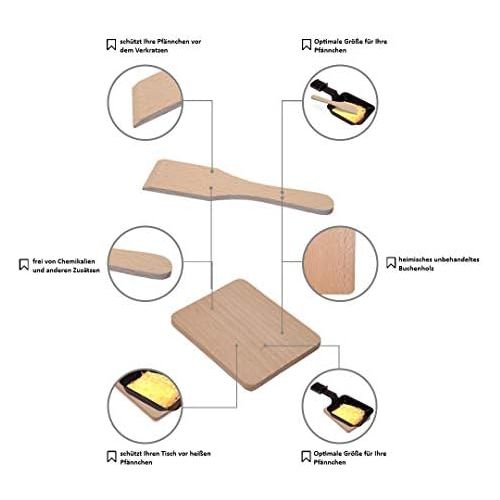  [아마존베스트]Timeleos Raclette Spatula Raclette Scraper and Coaster Board Wood for Raclette Pan Accessory, 8 coasters and 8 sliders