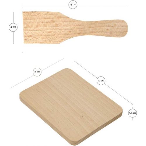  [아마존베스트]Timeleos Raclette Spatula Raclette Scraper and Coaster Board Wood for Raclette Pan Accessory, 8 coasters and 8 sliders