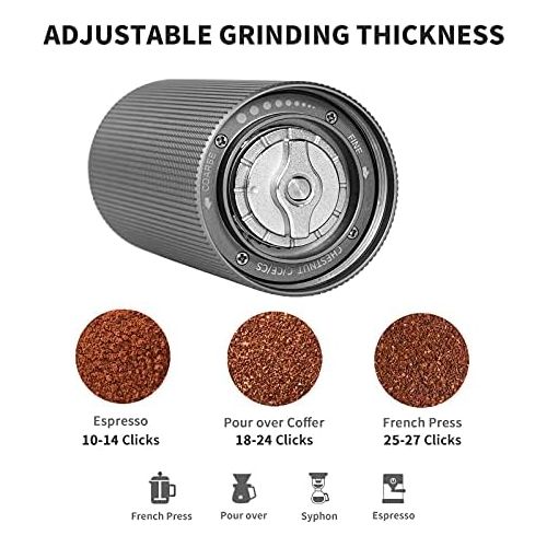  TIMEMORE Chestnut C2 MAX Manual Coffee Grinder with Adjustable Coarseness, Capacity 30g with CNC Stainless Steel Conical Burr, Pour Over Coffee for Hand Grinder Gift of Office Home