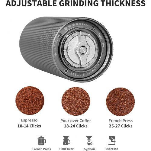  TIMEMORE Chestnut C2 MAX Manual Coffee Grinder with Adjustable Coarseness, Capacity 30g with CNC Stainless Steel Conical Burr, Pour Over Coffee for Hand Grinder Gift of Office Home
