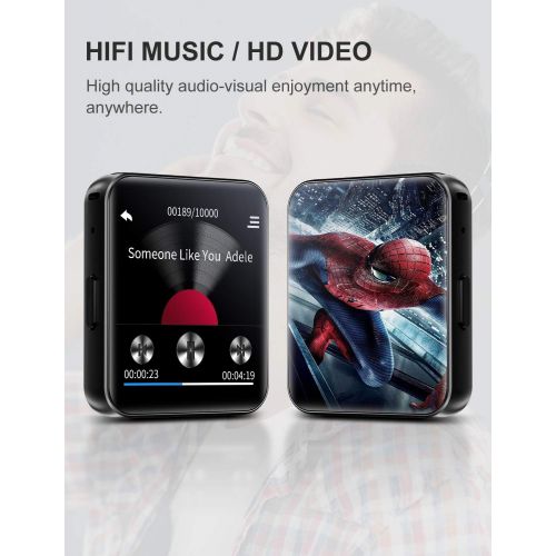  [아마존 핫딜] [아마존핫딜]TIMMKOO MP3 Player with Bluetooth,32GB Clip MP3 Player with FM Radio Wired Earbuds,Music Player with Touch Full Screen, Voice Recorder,Video Play, Wrist Belt, Mini MP3 Player Bluetooth for