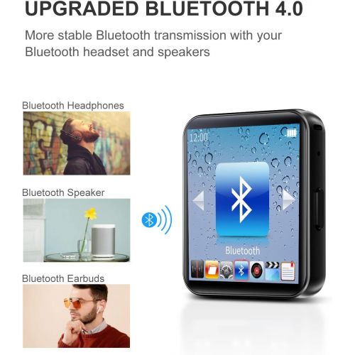  [아마존 핫딜] [아마존핫딜]TIMMKOO MP3 Player with Bluetooth,32GB Clip MP3 Player with FM Radio Wired Earbuds,Music Player with Touch Full Screen, Voice Recorder,Video Play, Wrist Belt, Mini MP3 Player Bluetooth for