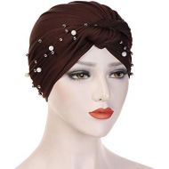 [아마존베스트]TININNA Womens Elastic Cotton Turban Hat Muslim Hijab Turban Headscarf Headwear Night Hat for Women Hair Loss Chemotherapy Cancer Chemo Hat