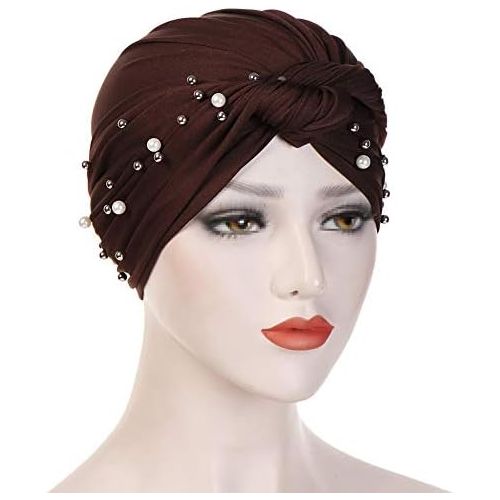  [아마존베스트]TININNA Womens Elastic Cotton Turban Hat Muslim Hijab Turban Headscarf Headwear Night Hat for Women Hair Loss Chemotherapy Cancer Chemo Hat