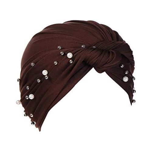  [아마존베스트]TININNA Womens Elastic Cotton Turban Hat Muslim Hijab Turban Headscarf Headwear Night Hat for Women Hair Loss Chemotherapy Cancer Chemo Hat