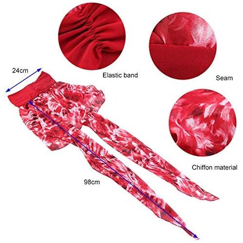  [아마존베스트]TININNA Womens Chiffon Turban Hat Muslim Hijab Headscarf Cancer Chemo Headwrap Scarves for Hair Loss Chemotherapy Cap with Long Tail