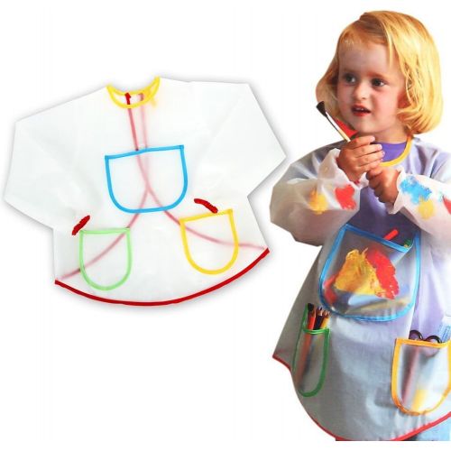  [아마존베스트]TINKSKY Long-Sleeved Children Kids Waterproof Art Craft Smock Toddler Apron for DIY Painting Drawing