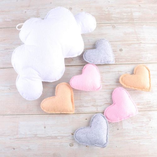  Ceiling Mobile Tinksky Hanging Cloud Decorations Heart Garland for Kids Room Baby Shower