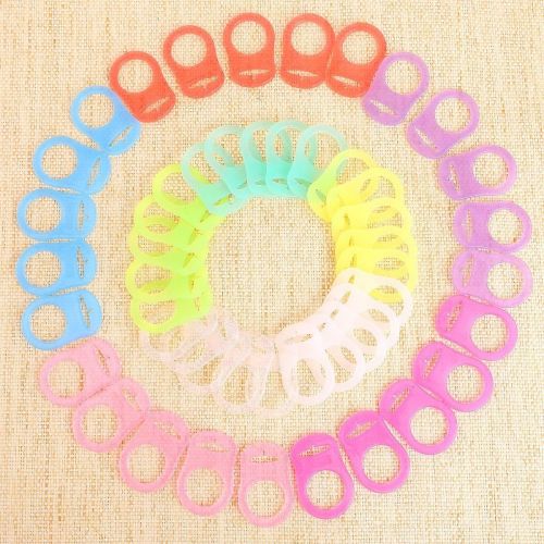  TINKSKY Tinksky 50pcs Assorted Soft Silicone Baby Dummy Pacifier Clips Holders Baby Nipple Rings in 10...