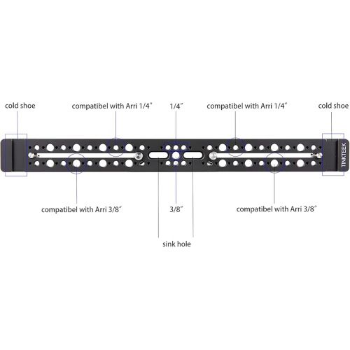  Quick Release Plate Long 15.75 Inch Compatible with Arca Swiss Dual Camera Mount Twin Dovetail Extension Bracket Bar