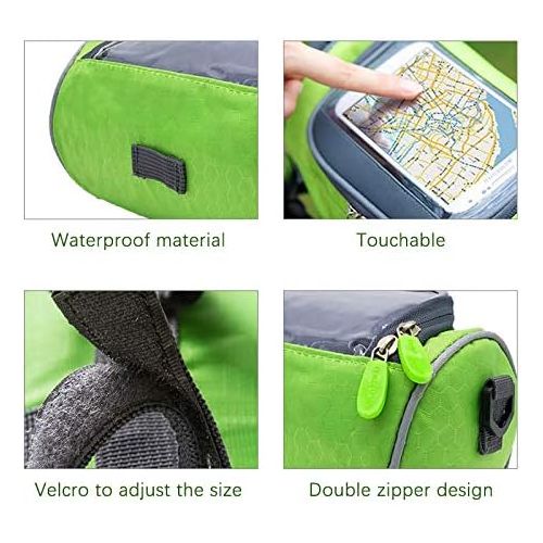  TINTON LIFE Waterproof Bicycle Handlebar Bag with Transparent Pouch and Adjustable Strap High-Capacity Cycling Front Pack