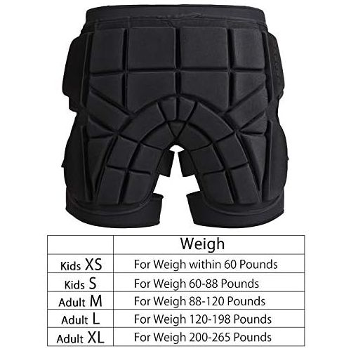  TINTON LIFE Protection Hip EVA 3D Padded Shorts Pants Protective Gear Guard Pad Ski Skiing Skating Snowboard Unisex Adult/Children