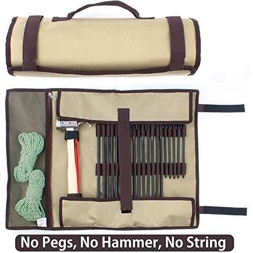  TINTON LIFE Heavy Duty Tent Nail and Hammer Storage Bag Oxford Stakes Pegs Pouch Holder Case - Tent Pegs Not Included