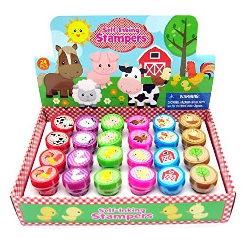  [아마존베스트]TINYMILLS 24 Pcs Barnyard Farm Animals Stampers for Kids