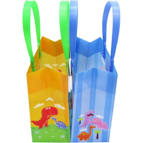  TINYMILLS Dinosaurs Party Favor Bags Treat Bags, 12 Pack