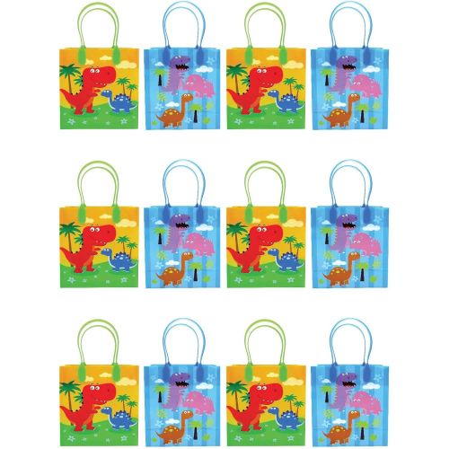  TINYMILLS Dinosaurs Party Favor Bags Treat Bags, 12 Pack