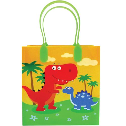  TINYMILLS Dinosaurs Party Favor Bags Treat Bags, 12 Pack