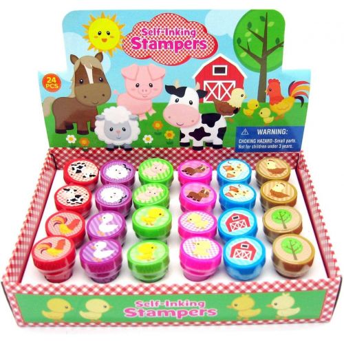  [아마존베스트]Tiny Mills 24 Pcs Barnyard Farm Animals Stampers for Kids