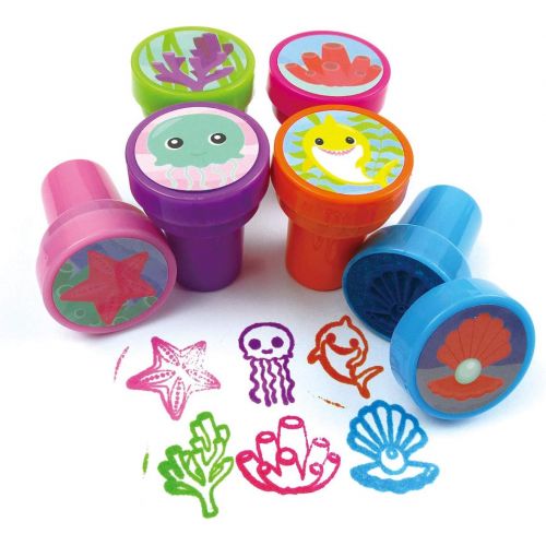  [아마존베스트]TINYMILLS 24 Pcs Shark Family Stampers for Kids