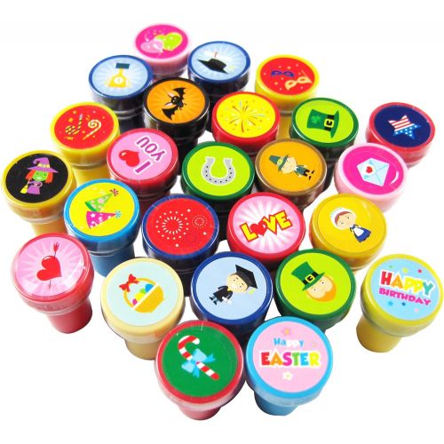  [아마존베스트]Tiny Mills 60 Pcs Holidays and Occasions Assorted Stampers for Kids