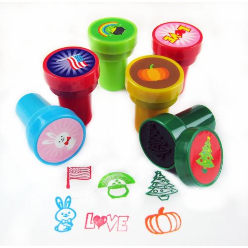  [아마존베스트]Tiny Mills 60 Pcs Holidays and Occasions Assorted Stampers for Kids