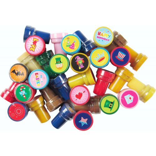  [아마존베스트]Tiny Mills 60 Pcs Holidays and Occasions Assorted Stampers for Kids