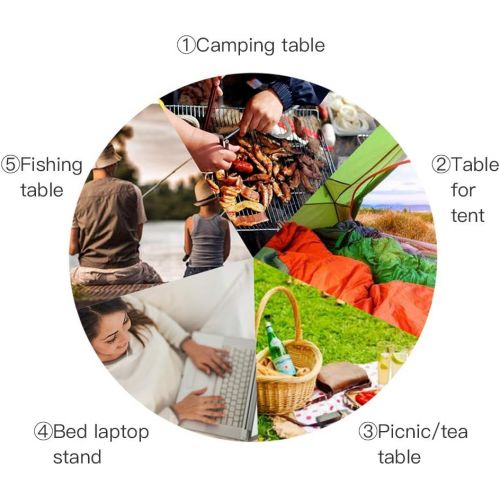 TIYASTUN Small Camping Tables That Fold Up Lightweight Aluminium, Beach Tables for Sand Foldable, Camp Tables Portable Foldable, Portable Picnic Table for Outdoor, Camping, Picnic,