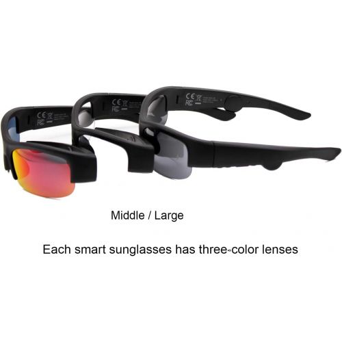  [아마존베스트]TJ Frames - Audio Sunglasses with Open Ear Headphones, Smart Sunglasses for Men Women Cycling Glasses UV400 Lightweight in Cycling, Fishing, Running, Driving, Golf - Black(Size：142