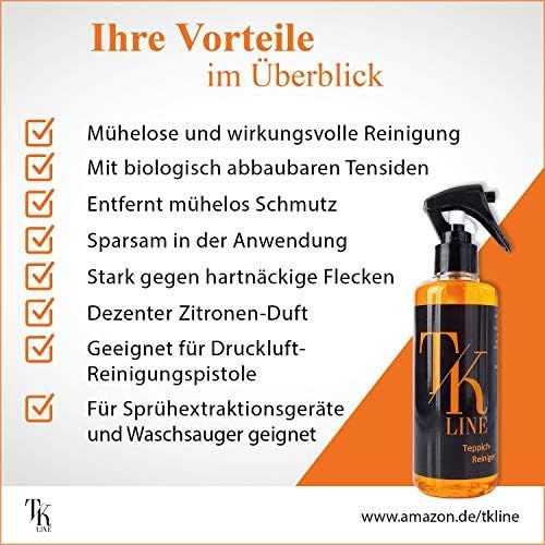  TK Line Premium Teppichreiniger I 250 ml Spezialreiniger I Reinigungsmittel Fuer Ihren Teppich im Haushalt, Gewerbe und Auto I Optimale Teppichreinigung mit der hochwertigen Teppich-Reinige