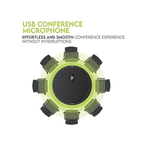 Conference USB Microphone, Computer Desk Microphone with Mute Button and LED Indicator, Plug & Play Omnidirectional PC Laptop Mics for Online Meeting/Class,Skype,Recording,Zoom(No speakers included)