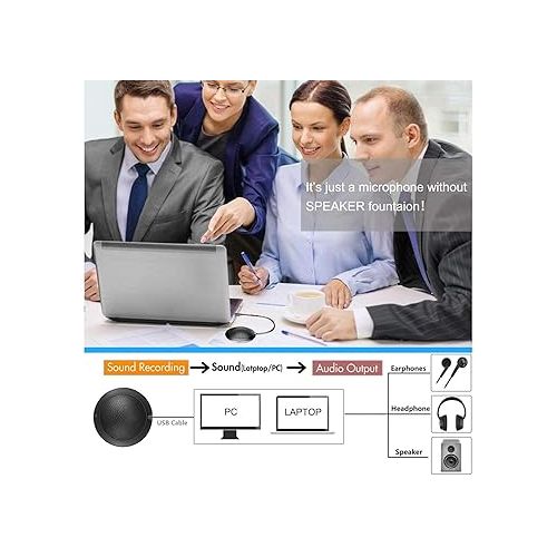  Conference USB Microphone, Computer Desktop Mic with LED Indicator, TKGOU Plug & Play Omnidirectional Condenser PC Laptop Mics for Online Meeting/Class,Skype,Recording,Chatting,Zoom,(Windows/Mac OS X)