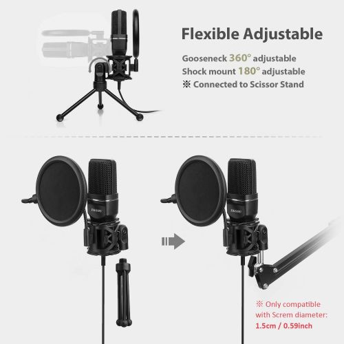  [아마존베스트]TKGOU USB Microphone for Computer, Gaming PC Recording Condenser Microphone Tripod Stand & Pop Filter for Skype, Streaming, Podcasting, Google Voice Search, Gaming -Windows/Mac-M799B