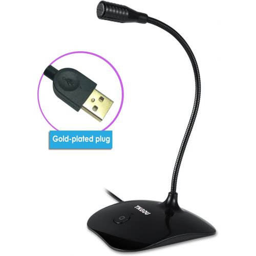  [아마존베스트]TKGOU USB Computer Microphone with Mute Button,Plug&Play Condenser,Desktop, PC, Laptop, Mac, PS4 Mic LED Indicator -360 Gooseneck Design -Recording, Dictation, YouTube, Gaming, Streaming