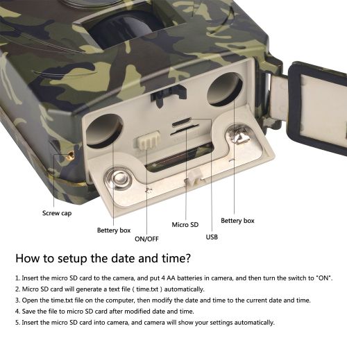  TKKOK Trail Camera with Night Vision Motion Activated,Trail cam,Game Camera,Wildlife Camera 12MP 1080P Full HD Hunting Camera, 26 Pcs IR LED 120° Wide Angle,Camo Waterproof Infrare