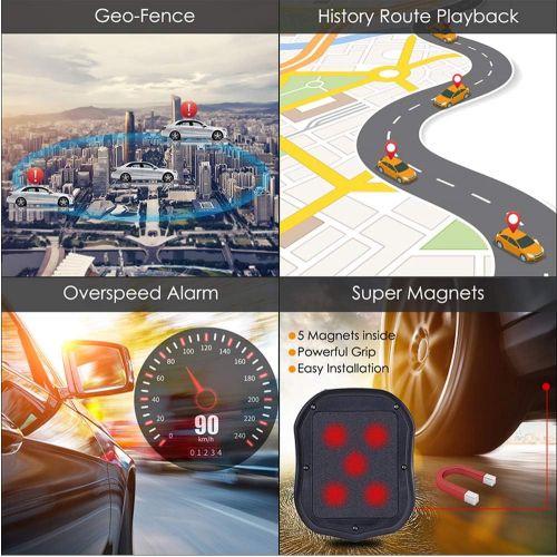  GPS Tracker, TKSTAR GPS Tracker for Vehicles Hidden Waterproof Realtime Car GPS Trackers Anti Theft Tracking Device with Magnet GPS Locator for Car Motorcycle Truck No Monthly Fee,
